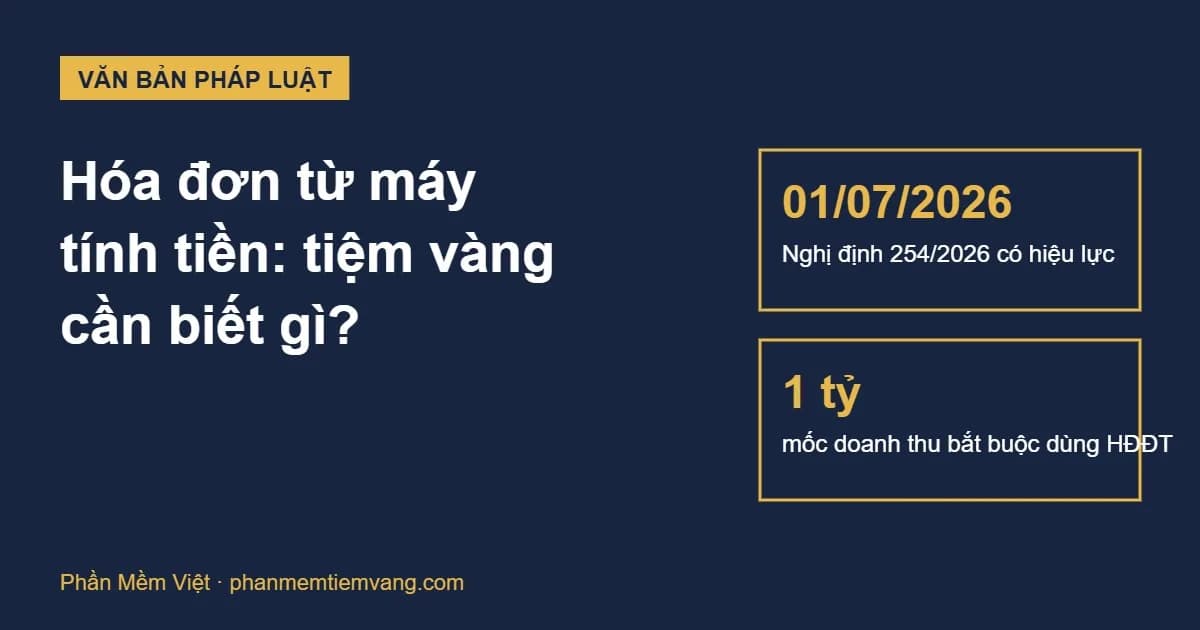 Hóa đơn điện tử từ máy tính tiền cho tiệm vàng